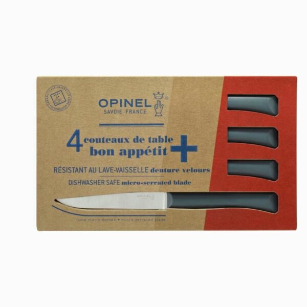 Opinel Set Of 4 Table Knives N°125 Bon Appetit + Grey Σετ 4 Χρωμάτων Bon Αppetit + Ανθρακί 001907