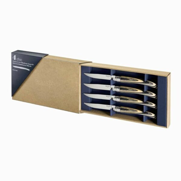 Opinel Table Chic Laminated Birch Set Σετ 4 Xειροποίητων Μαχαιριών Με Ξύλο Σημύδας 002483 (3)